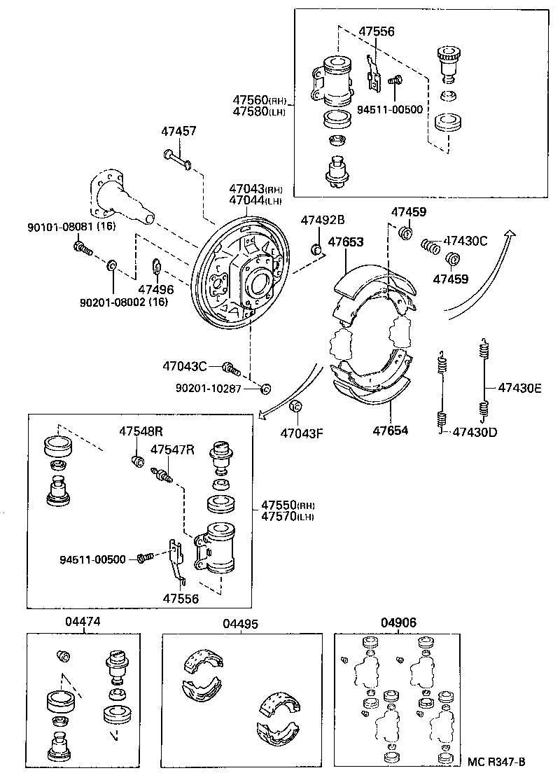 Rear Drum Brake Wheel Cylinder Backing Plate