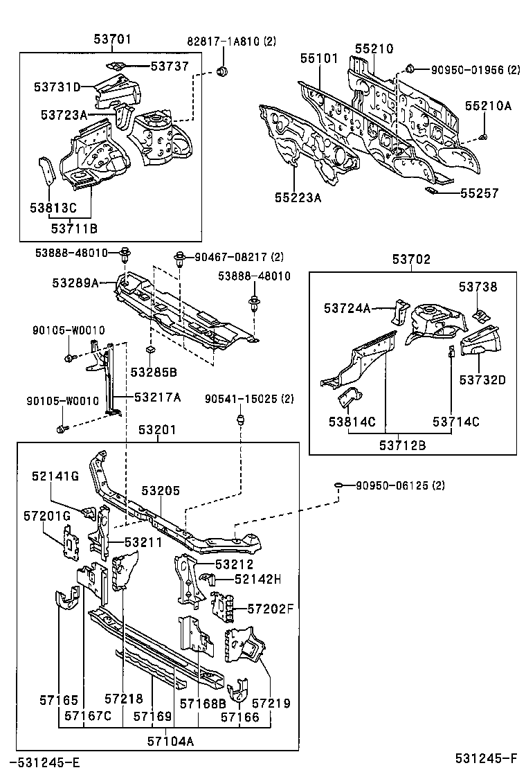 Front Fender Apron Dash Panel