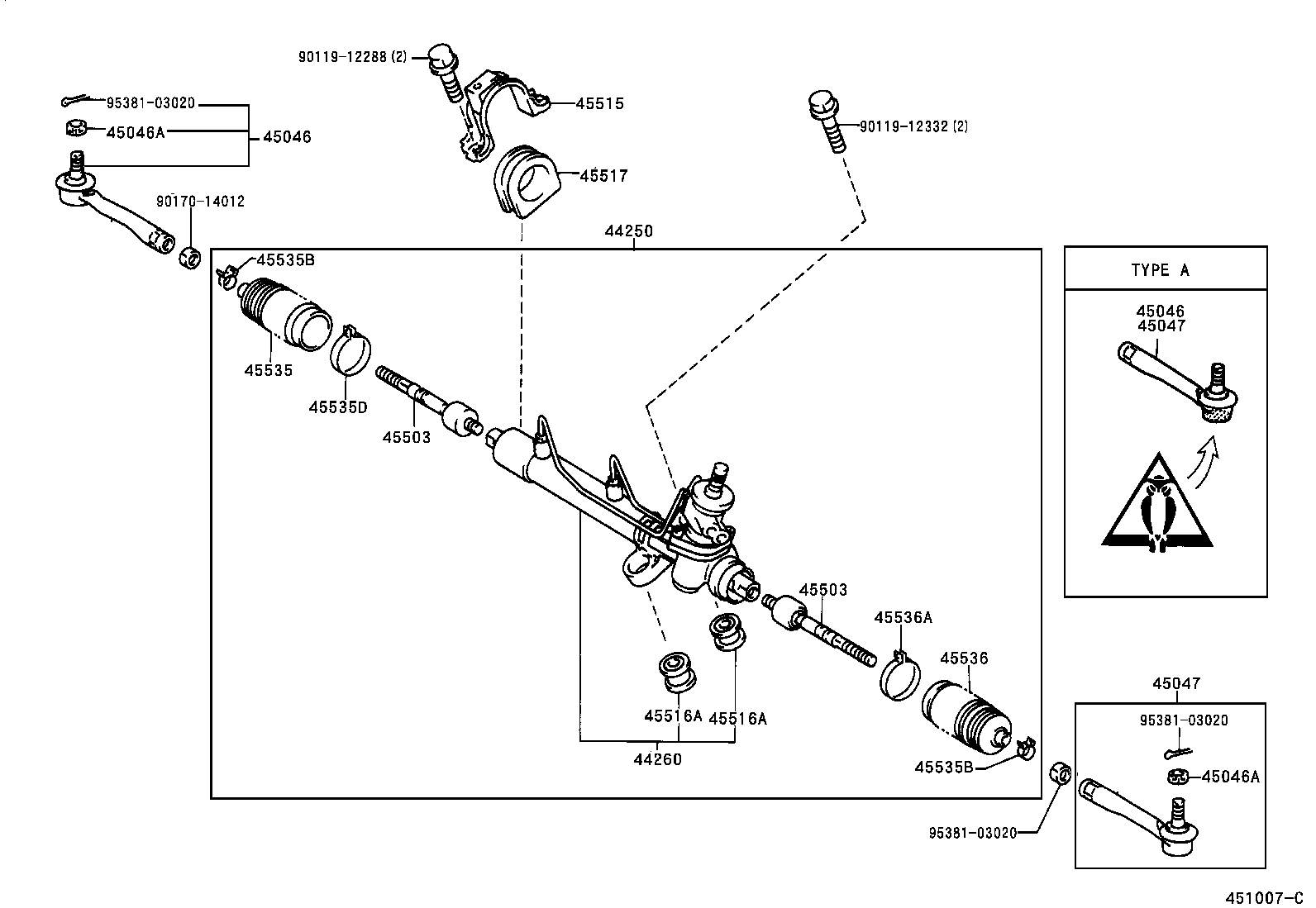 Enlace del mecanismo de dirección