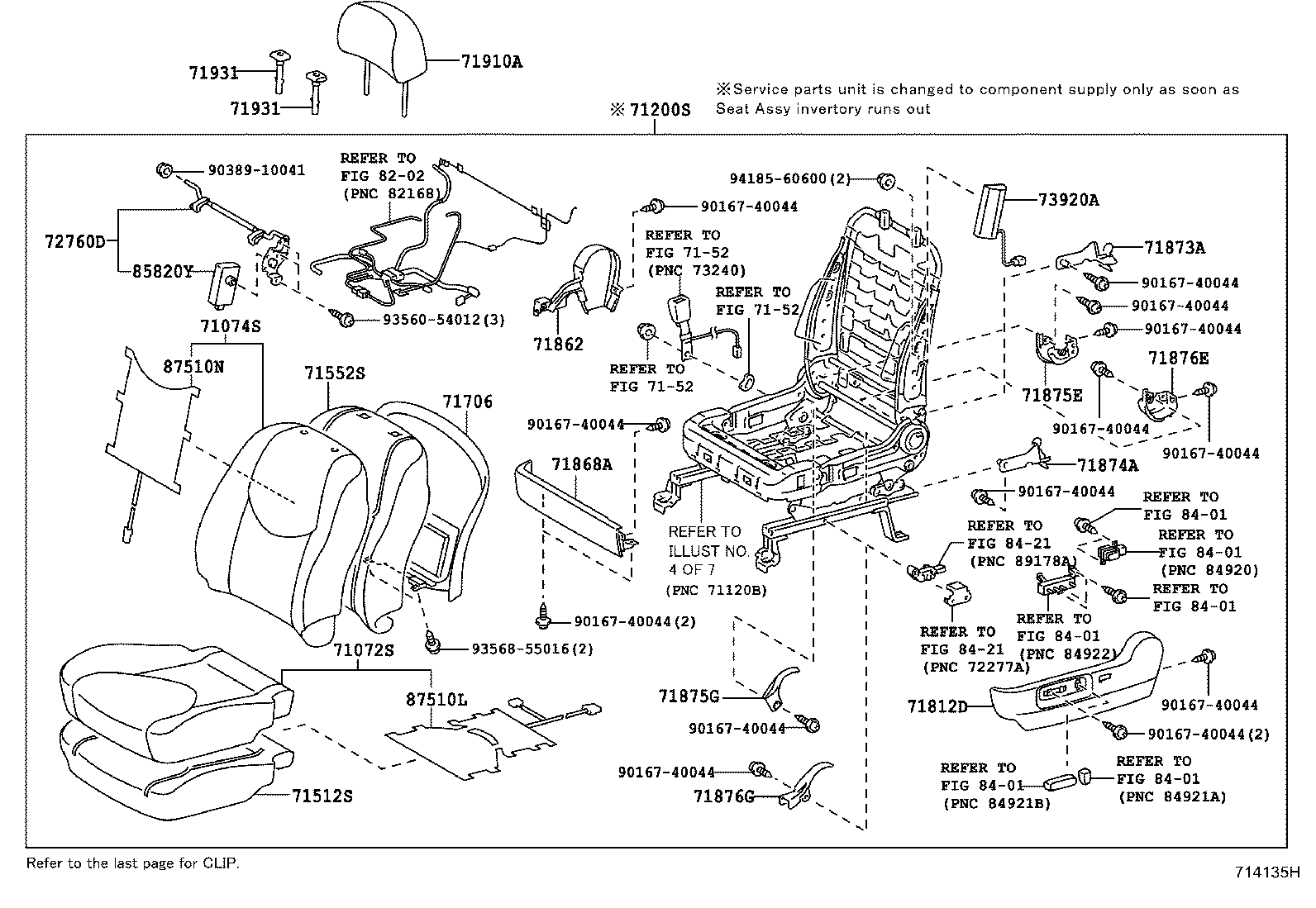Asiento y pista del asiento