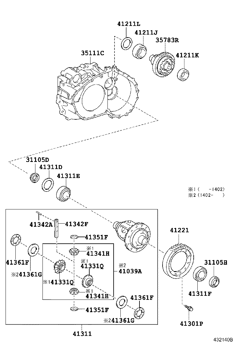 Carcasa del eje delantero y diferencial