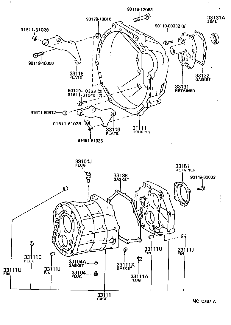 Clutch Housing + Transmission Case