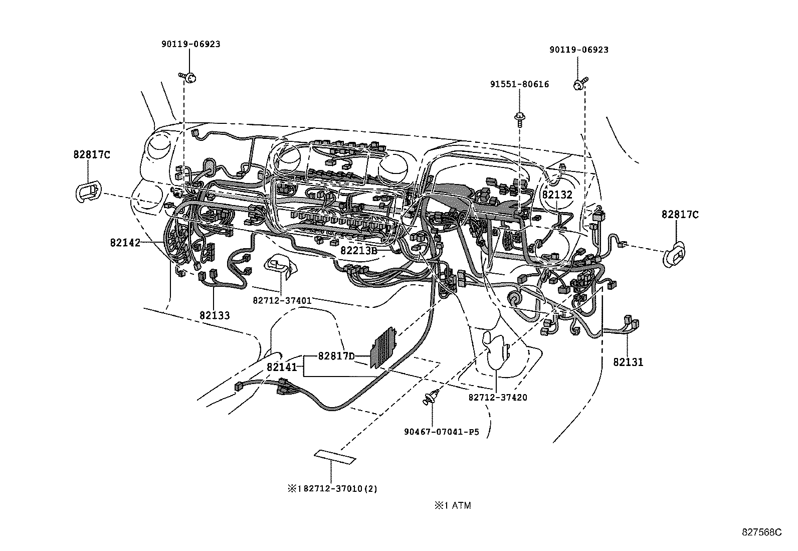 82142 37L02 Wire Instrument Panel No 2 Toyota YoshiParts 82142-37l02-wire-instrument-panel-no-2-toyota-yoshiparts