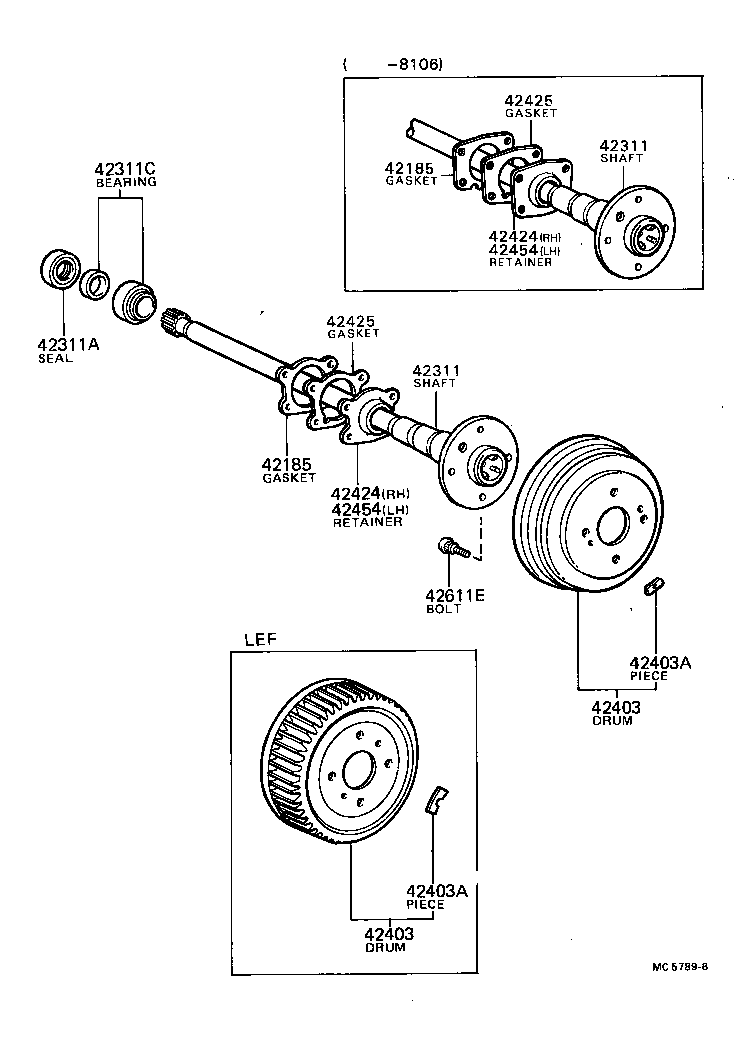 Rear Axle Shaft Hub