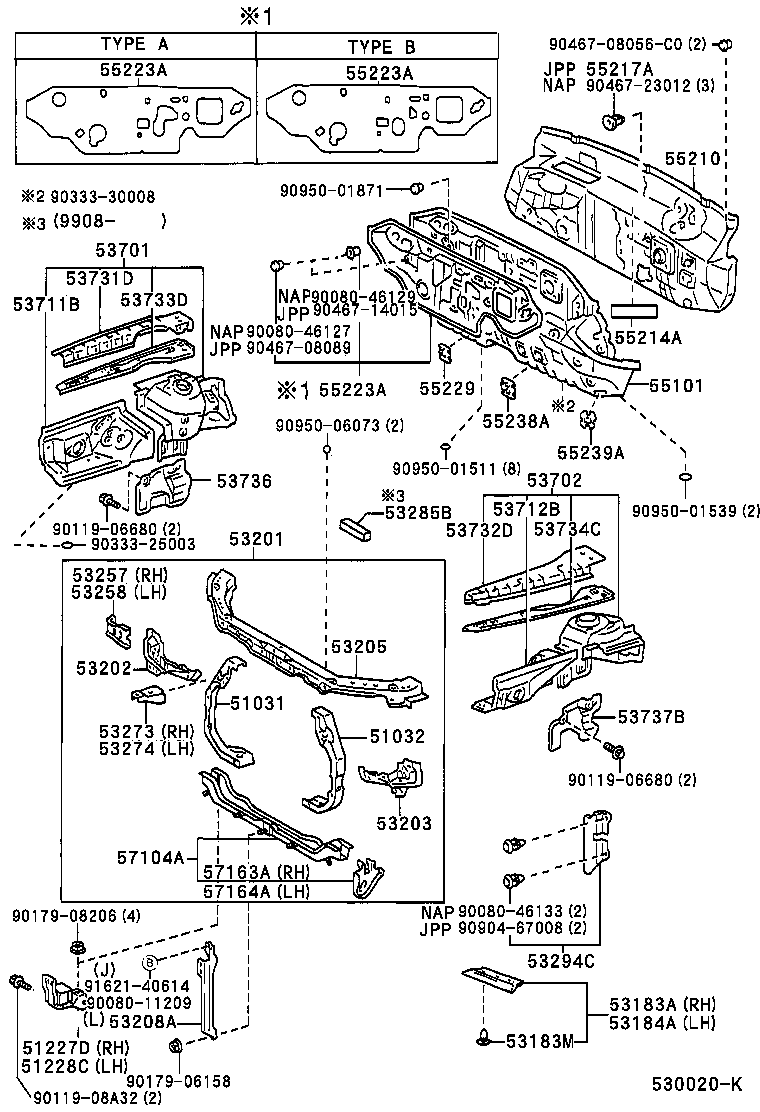 Panel de tablero del delantal del guardabarros delantero