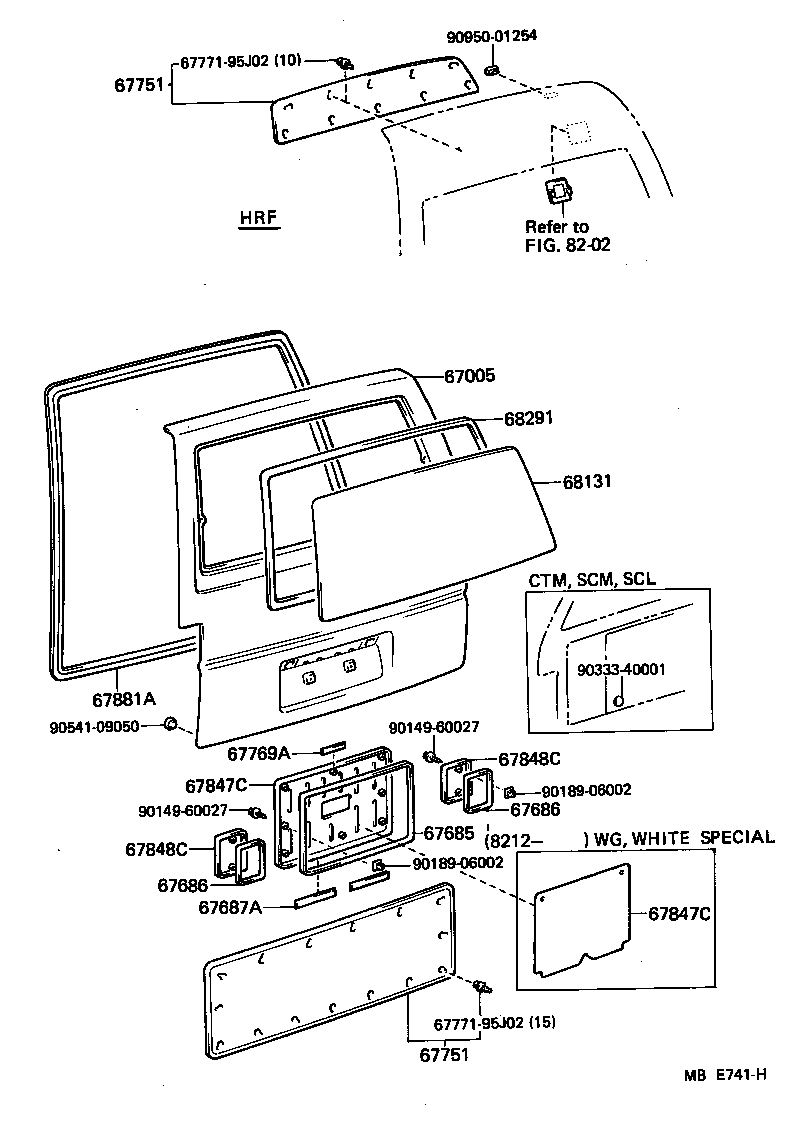 Vidrio del panel de la puerta trasera