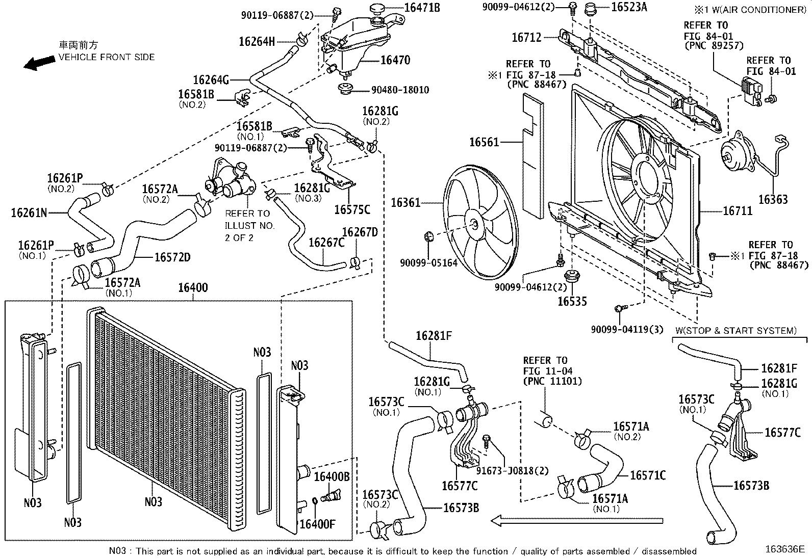 Salida de agua del radiador