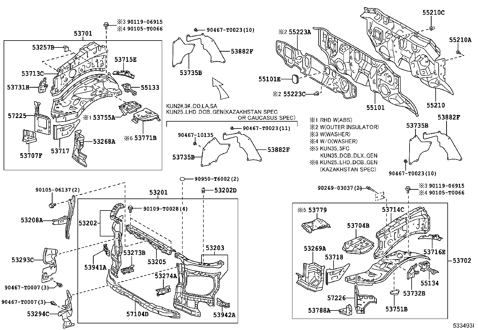 Front Fender Apron Dash Panel
