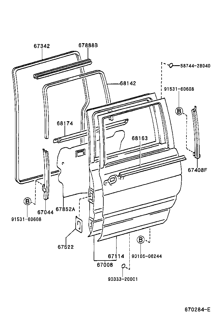 Rear Door Panel & Glass