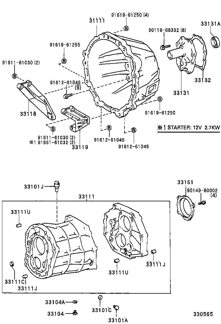 Clutch Housing + Transmission Case
