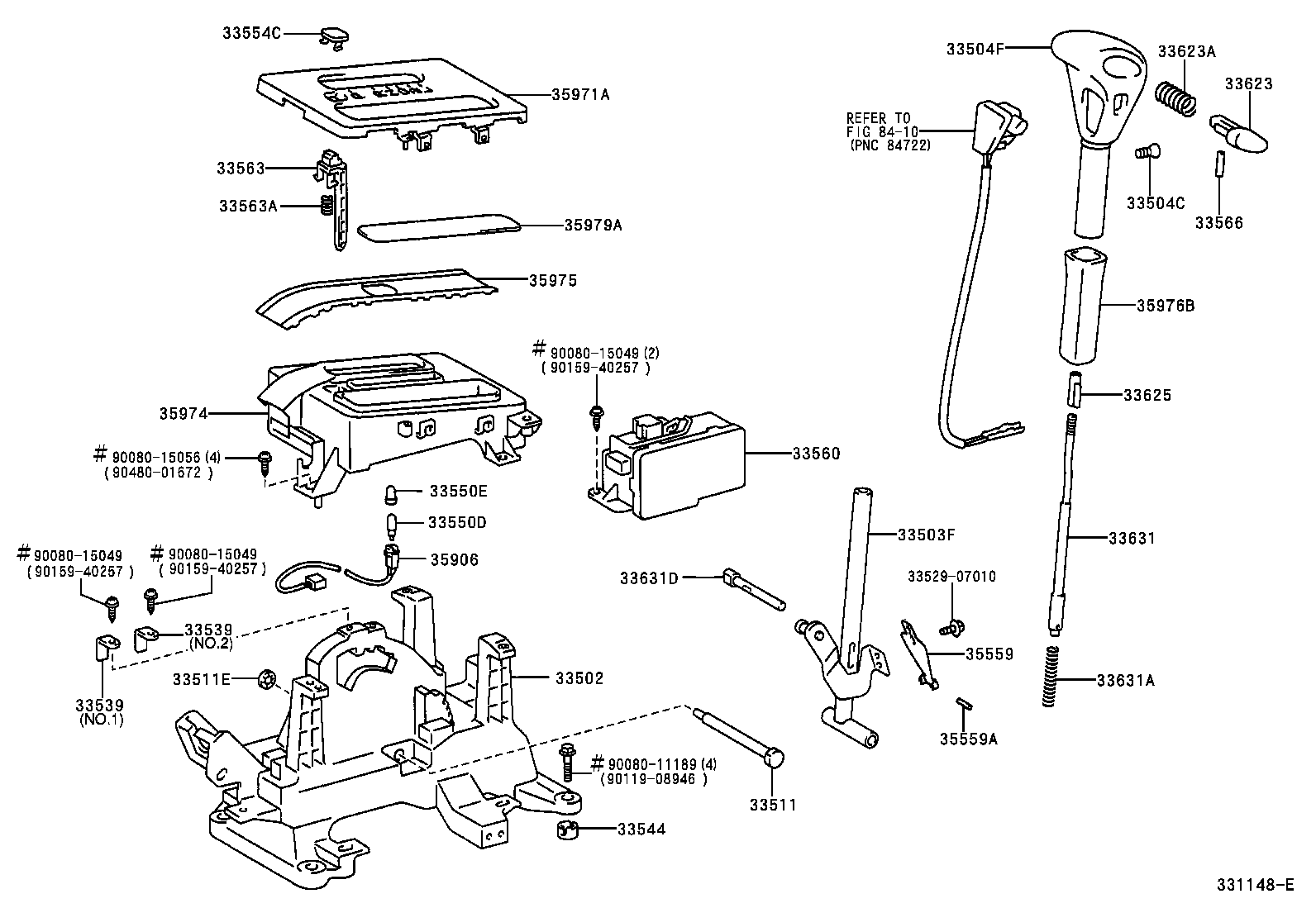 Palanca de cambios y retenedor