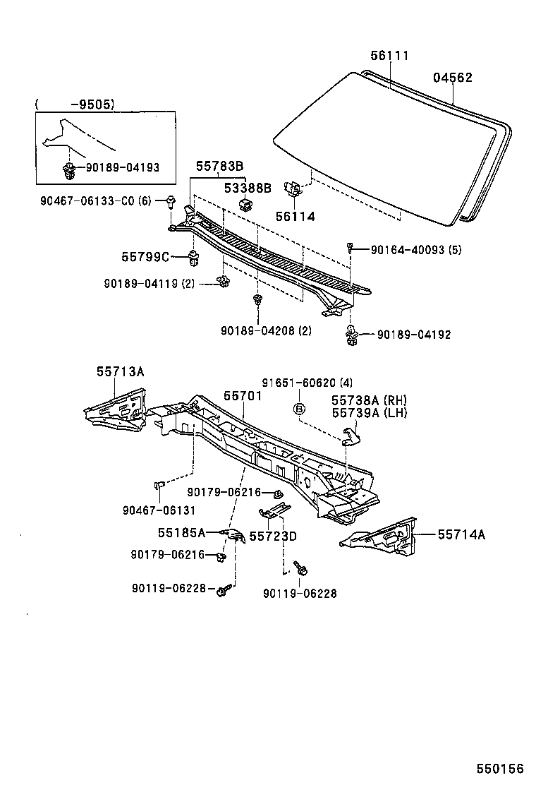 Cowl Panel & Windshield Glass