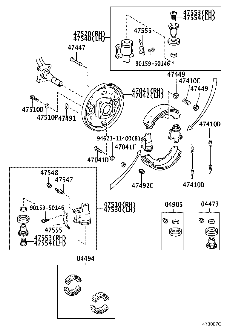 Cilindro de rueda de freno de tambor delantero