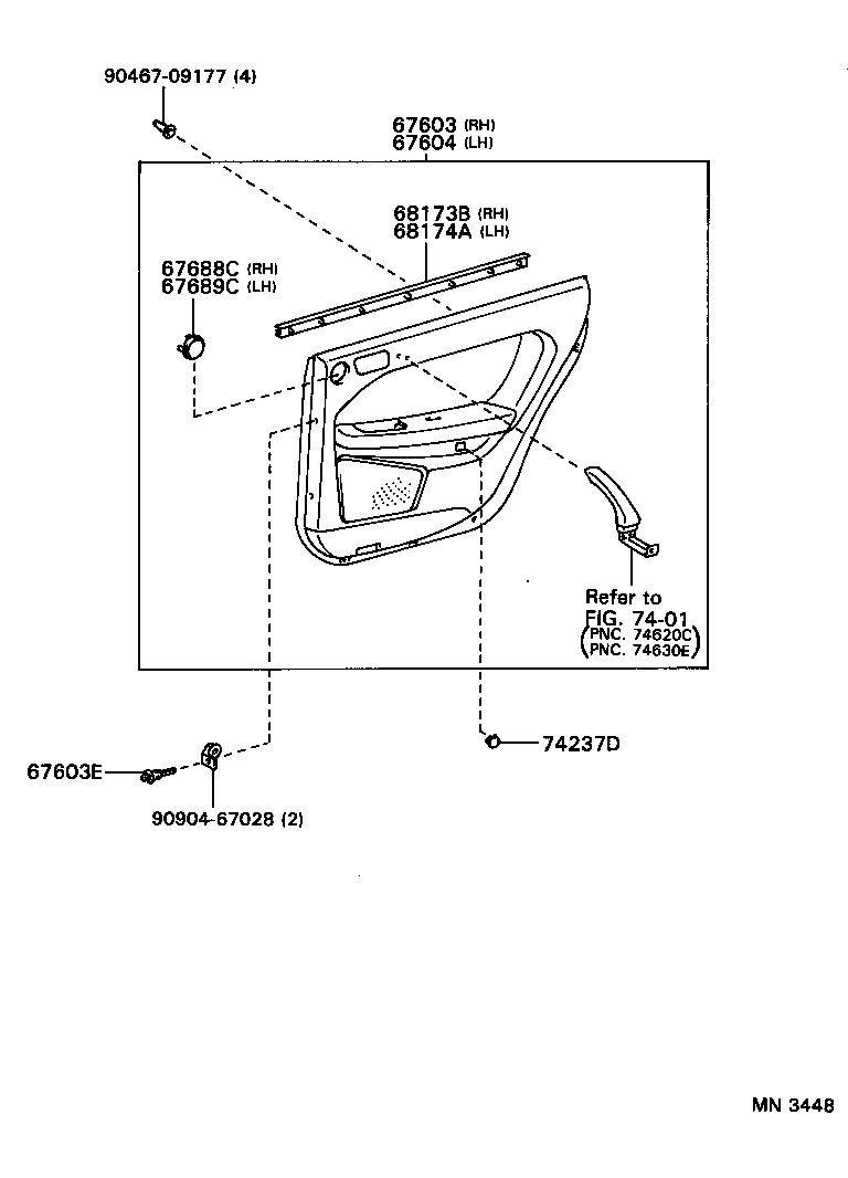 Rear Door Panel & Glass