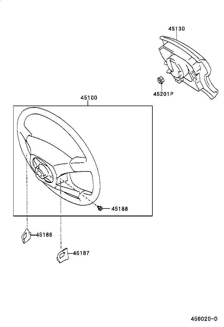 4510060320B0 Wheel Assy, Steering Toyota YoshiParts