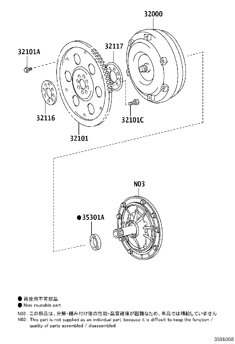Torque Converter, Front Oil Pump & Chain