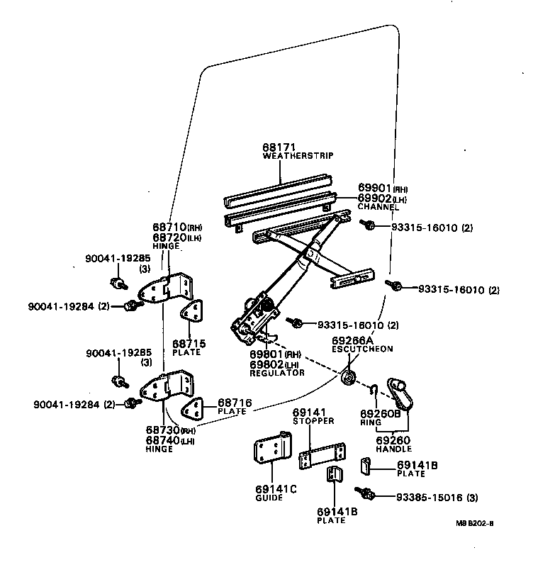 Front Door Window Regulator Hinge