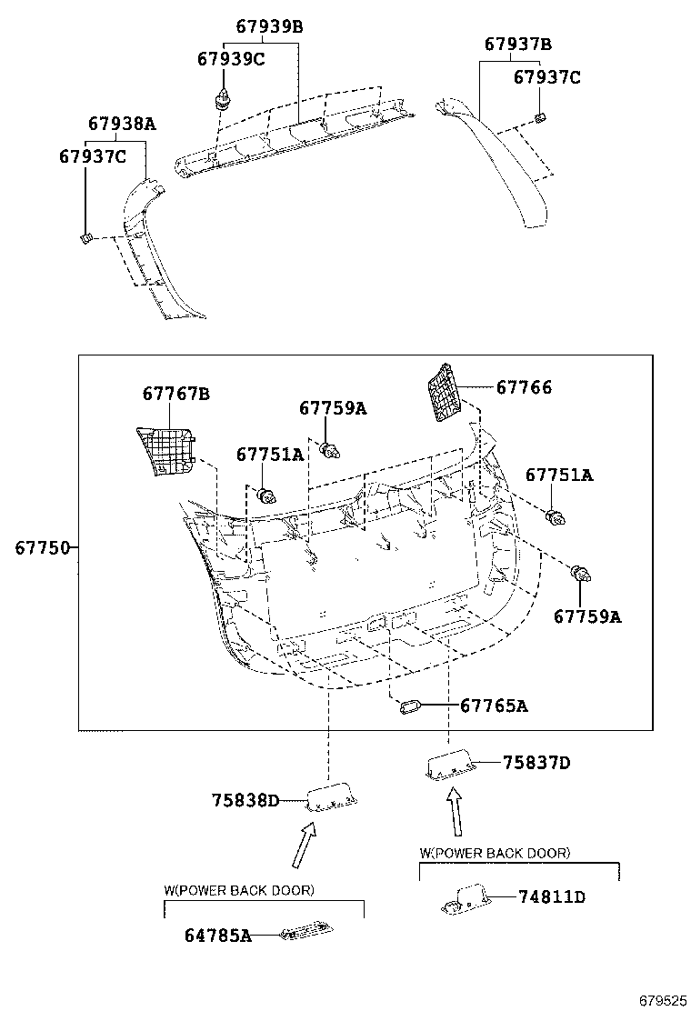 Vidrio del panel de la puerta trasera