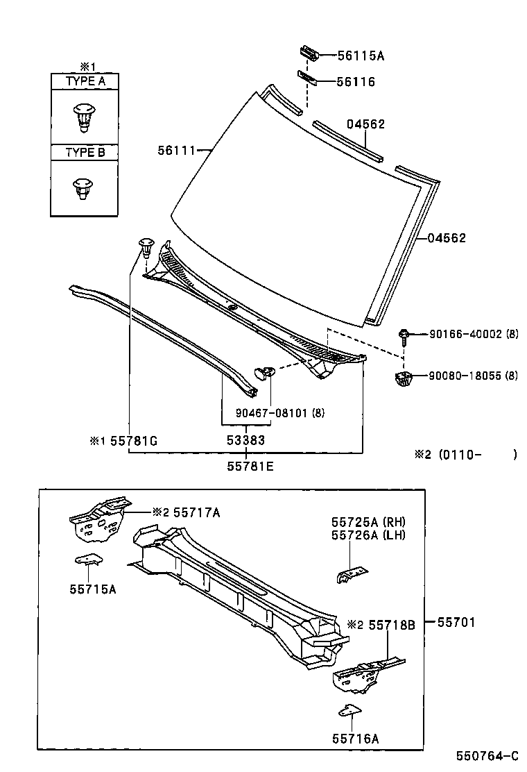 Cowl Panel & Windshield Glass