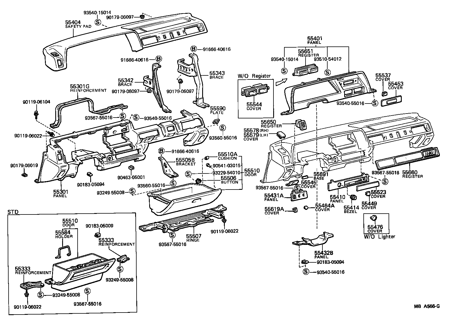 Instrument Panel Glove Compartment