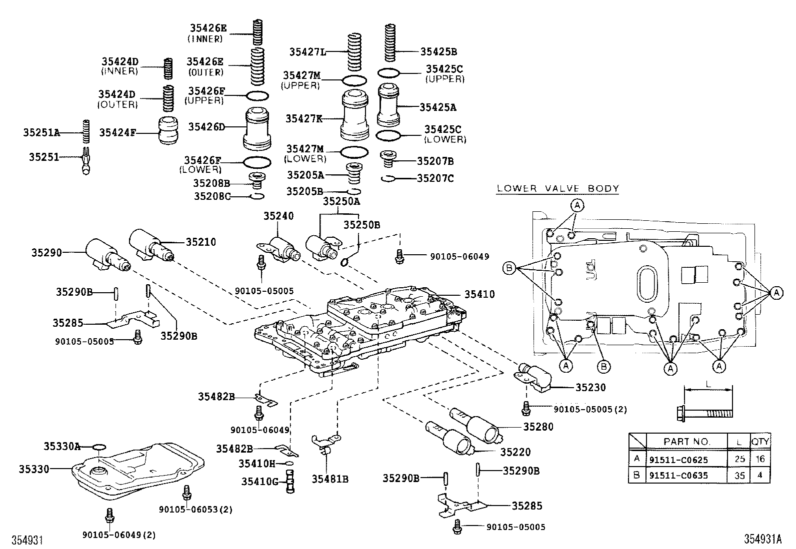 Colador de aceite del cuerpo de válvula