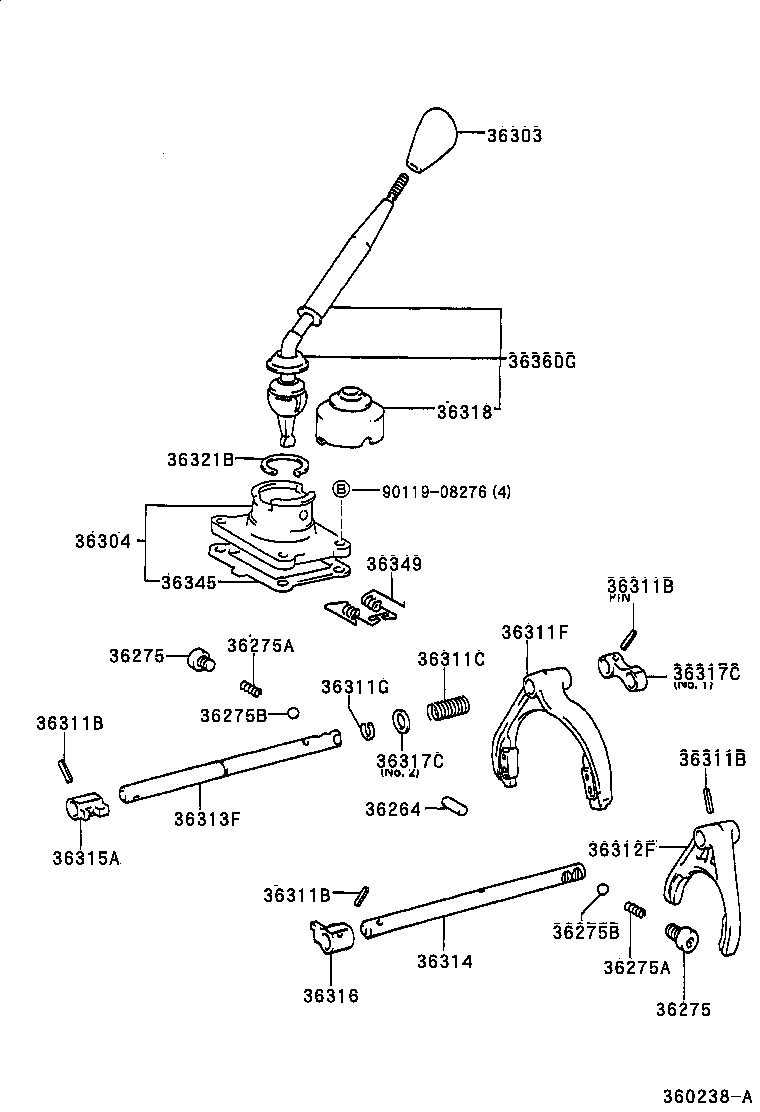 Transfer Lever & Shift Rod