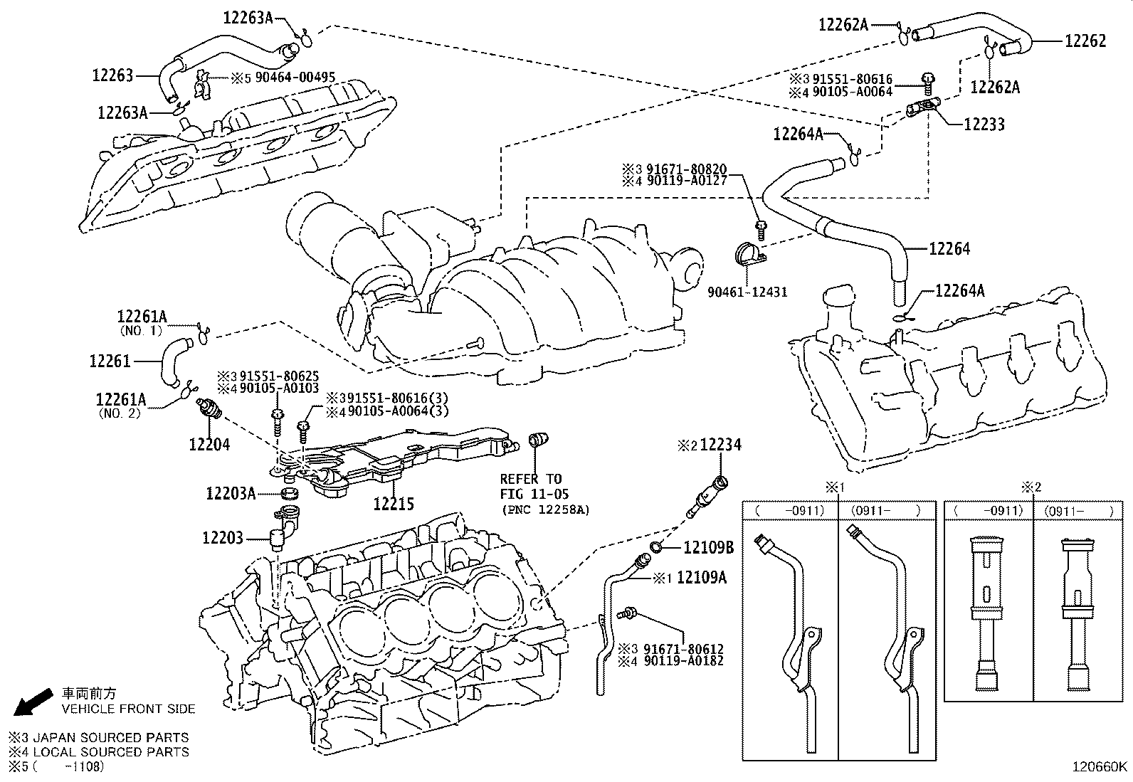 12233-38010 Connector, Ventilation No.1 Toyota | YoshiParts