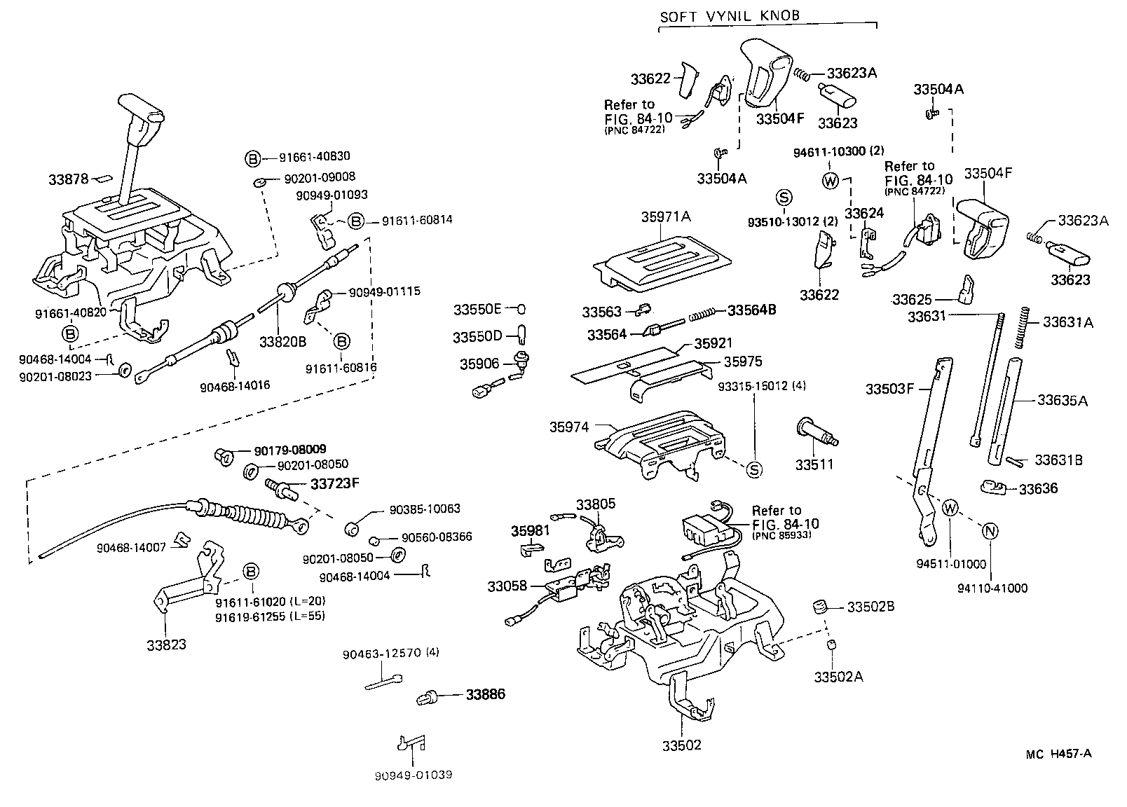Palanca de cambios y retenedor