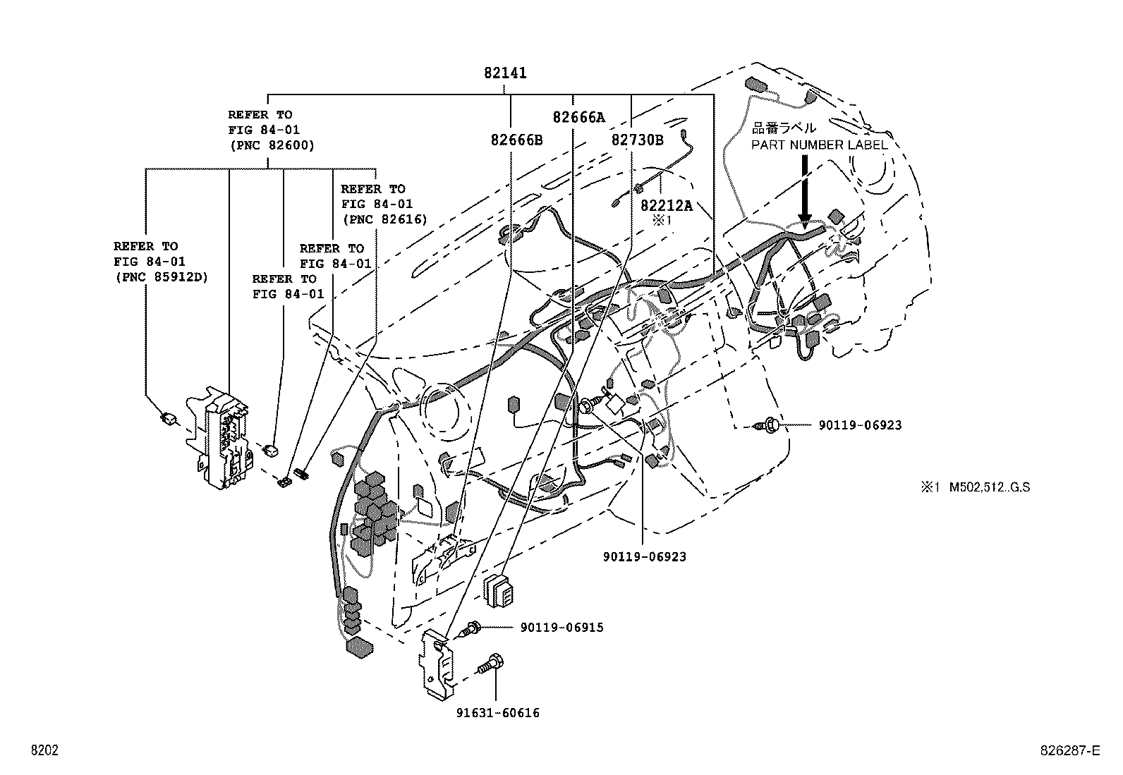 82141-B1820 Wire, Instrument Panel Toyota | YoshiParts