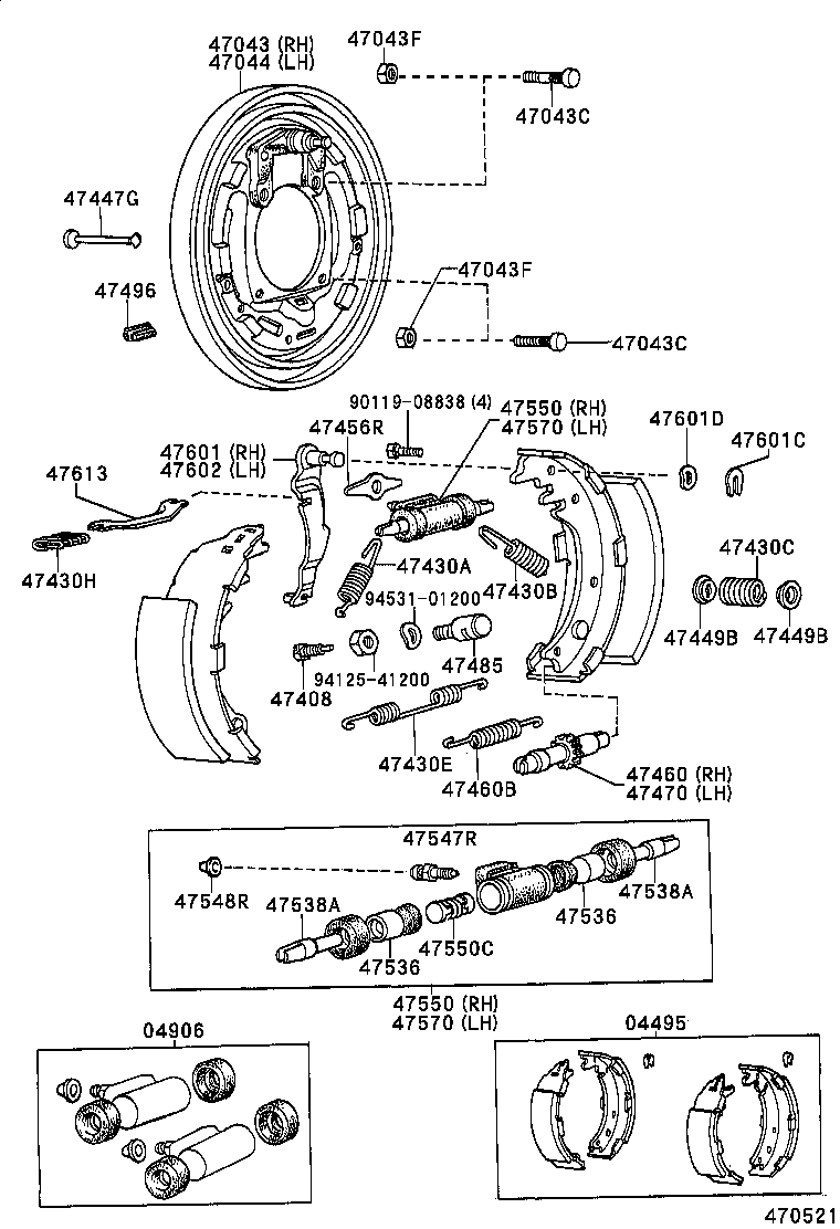 Rear Drum Brake Wheel Cylinder Backing Plate