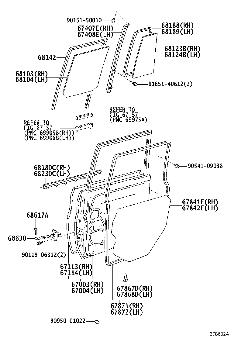 Panel de puerta trasera y vidrio