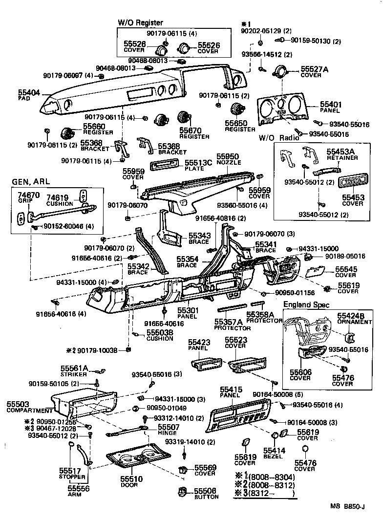 Instrument Panel Glove Compartment