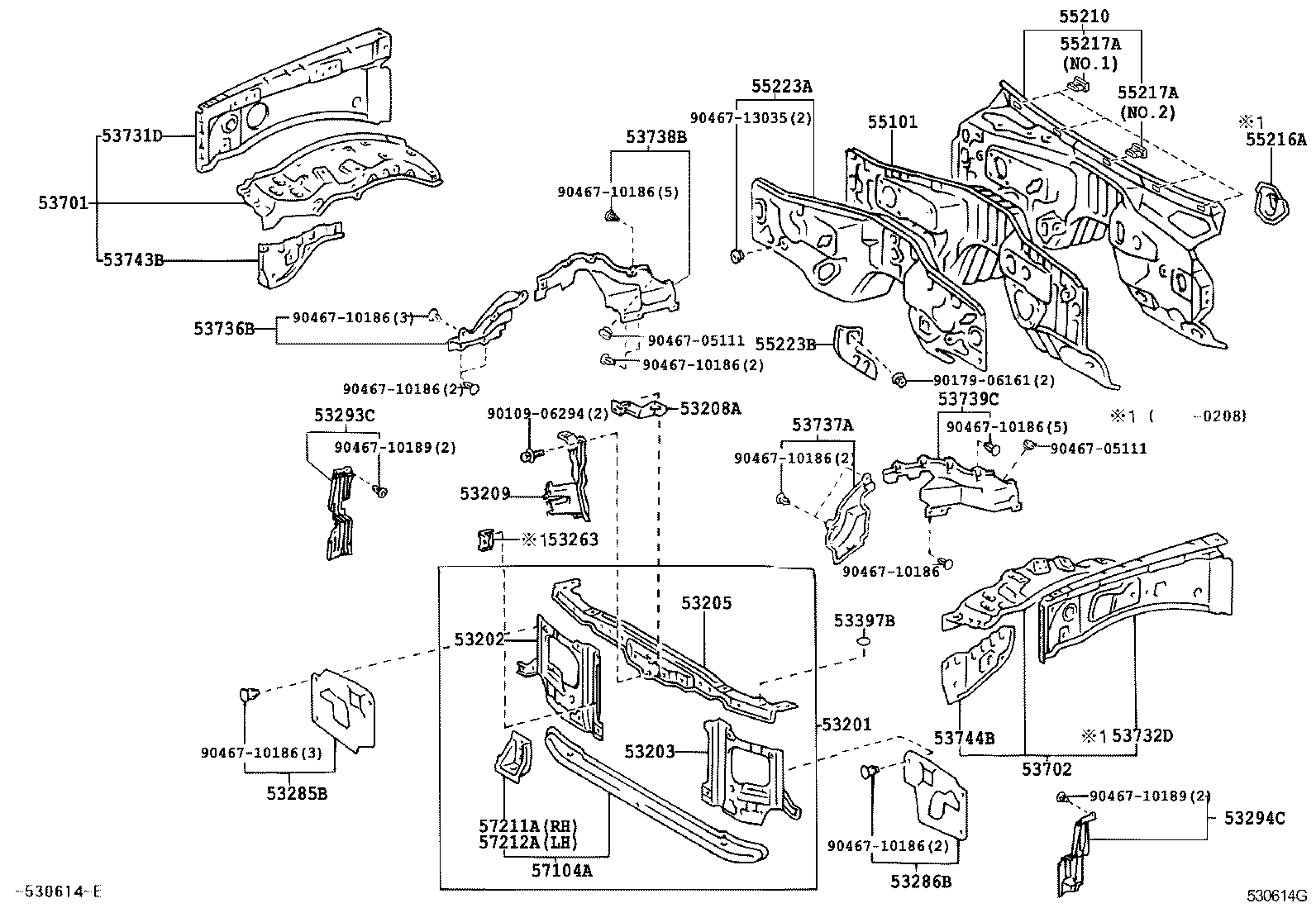 Front Fender Apron Dash Panel