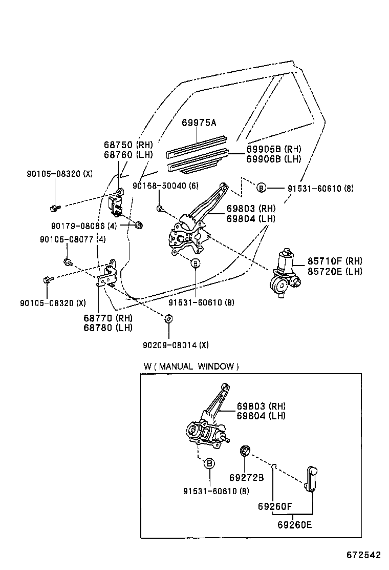 Rear Door Window Regulator Hinge