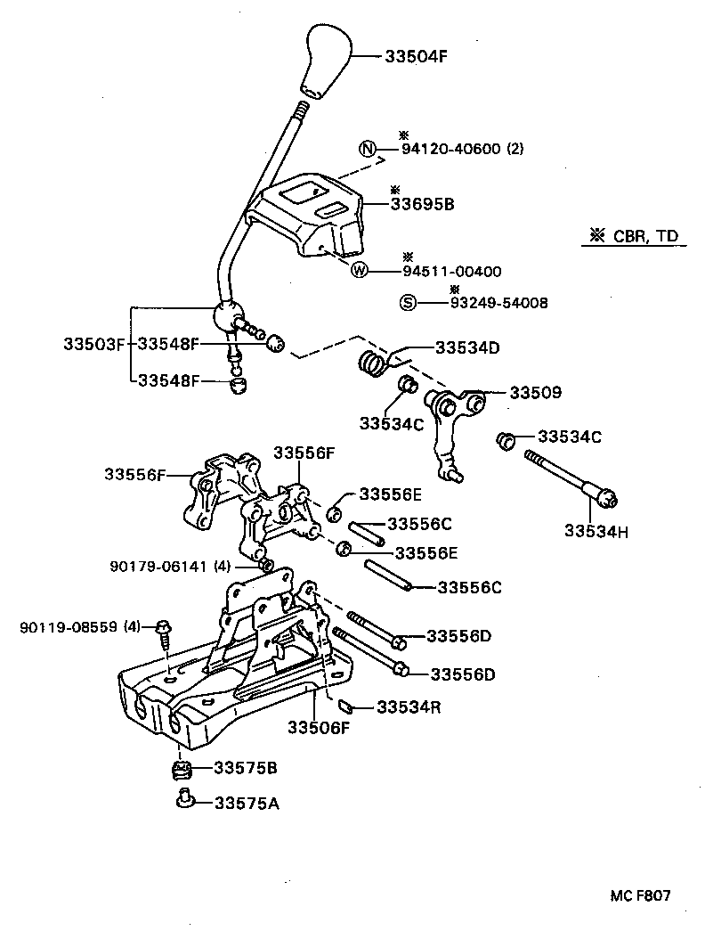 Shift Lever & Retainer