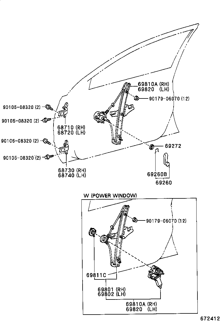 Front Door Window Regulator Hinge