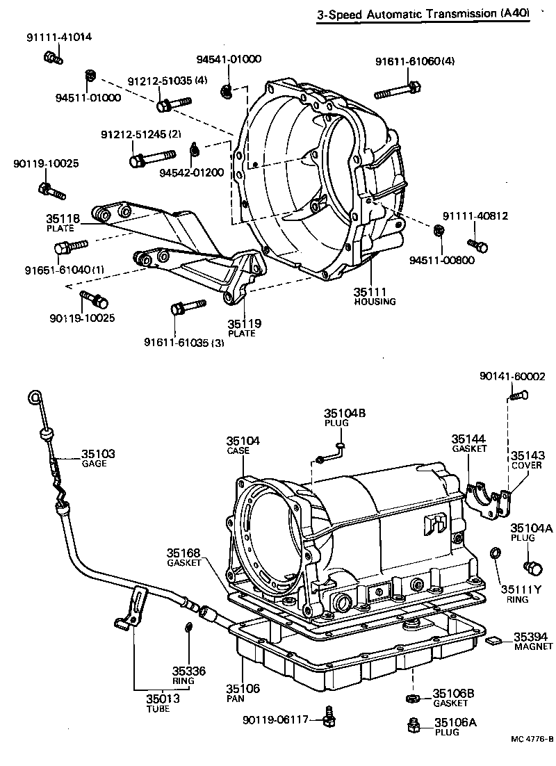 Caja de transmisión y cárter de aceite