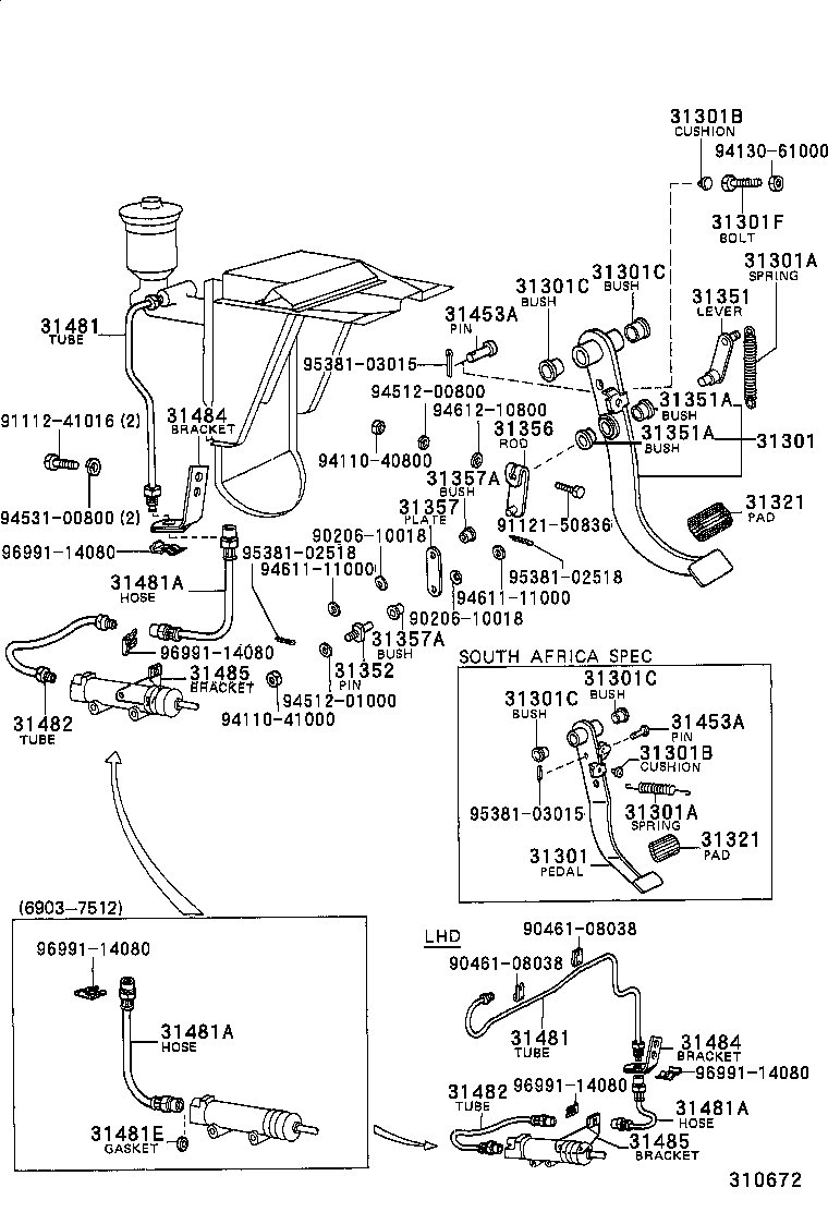 Clutch Pedal Flexible Hose