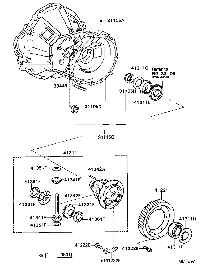 Carcasa del eje delantero y diferencial