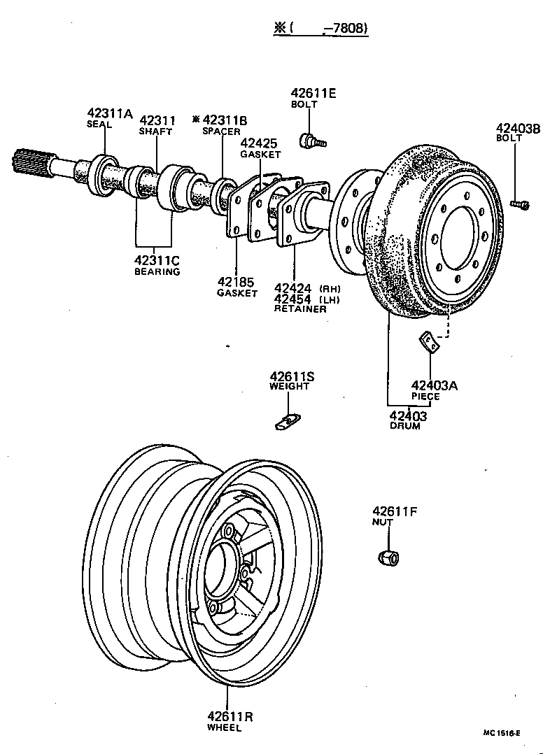 Rear Axle Shaft Hub