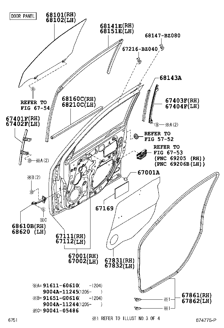 Panel de puerta delantera y vidrio