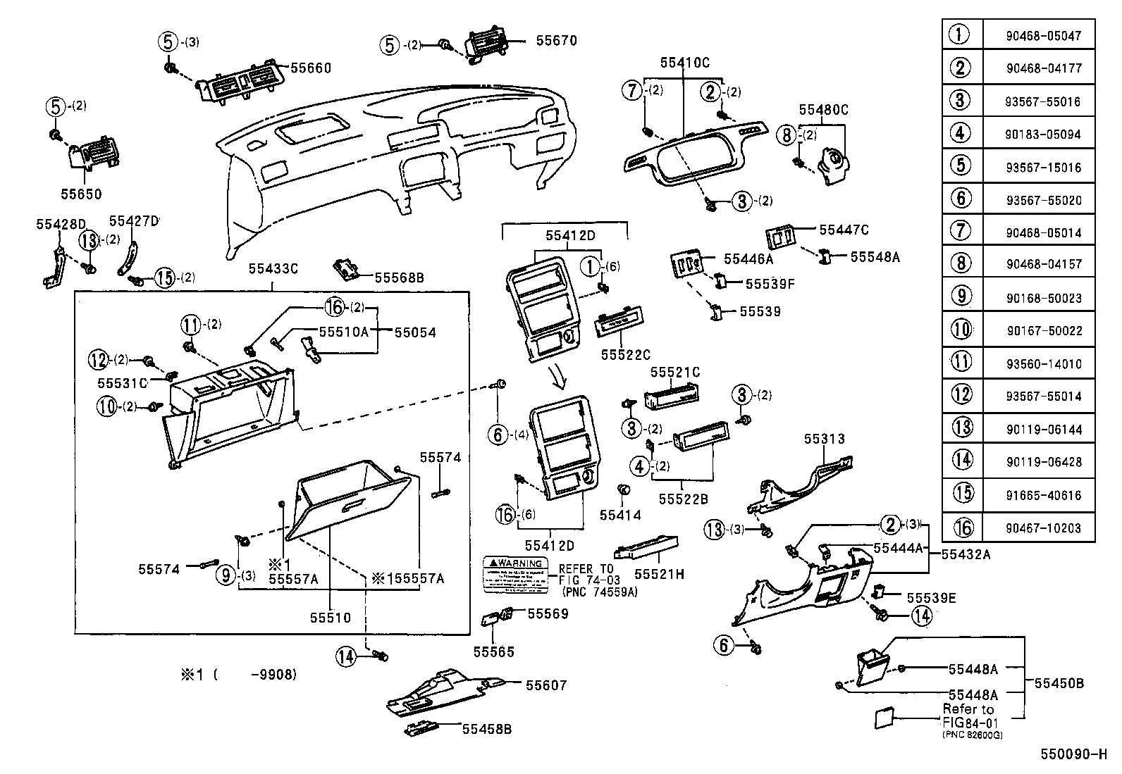 Instrument Panel Glove Compartment