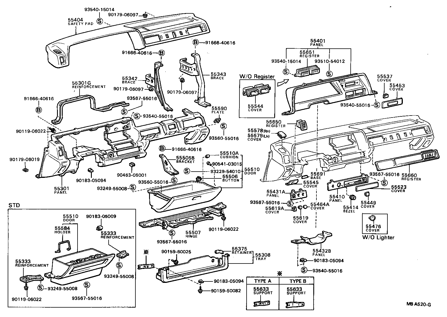 Instrument Panel Glove Compartment