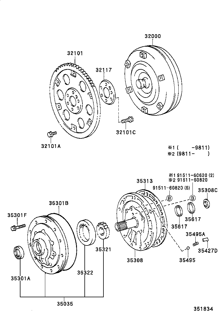 Torque Converter, Front Oil Pump & Chain