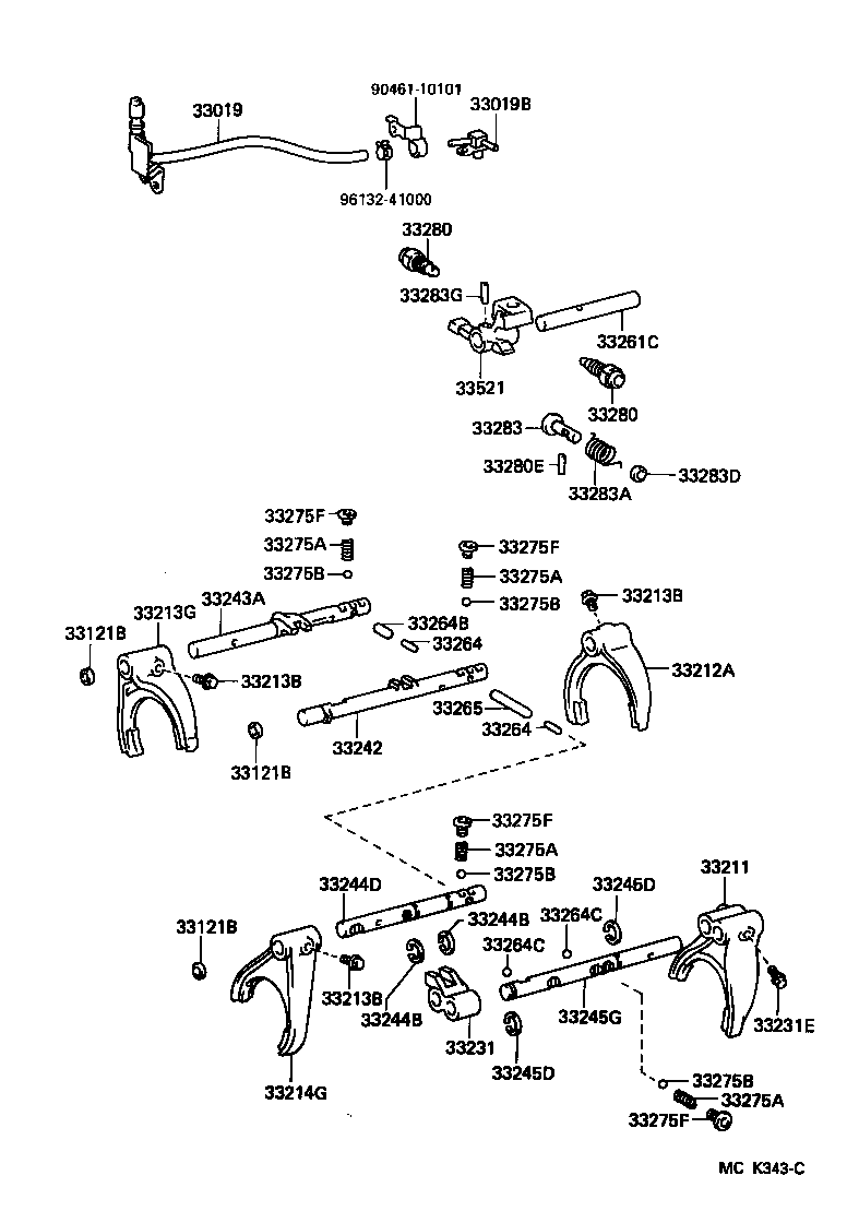 Gear Shift Fork Lever Shaft