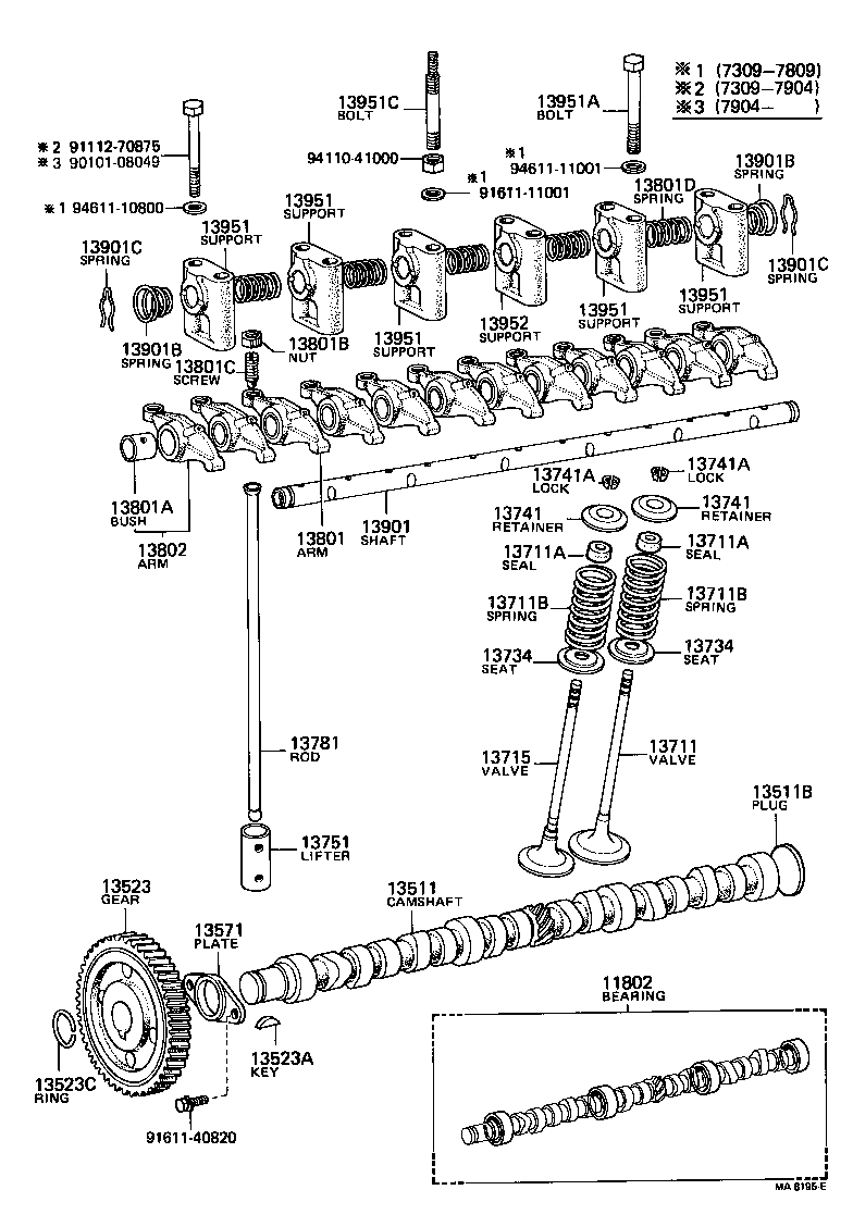 Árbol de levas y válvula