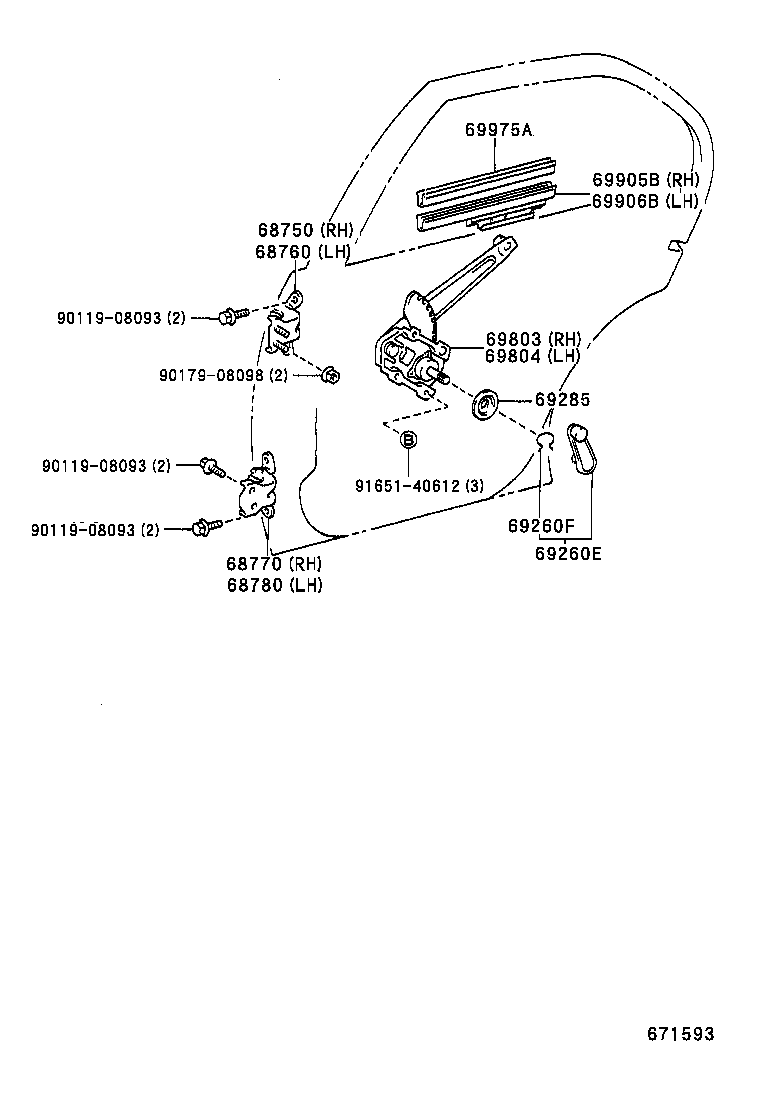 Rear Door Window Regulator Hinge