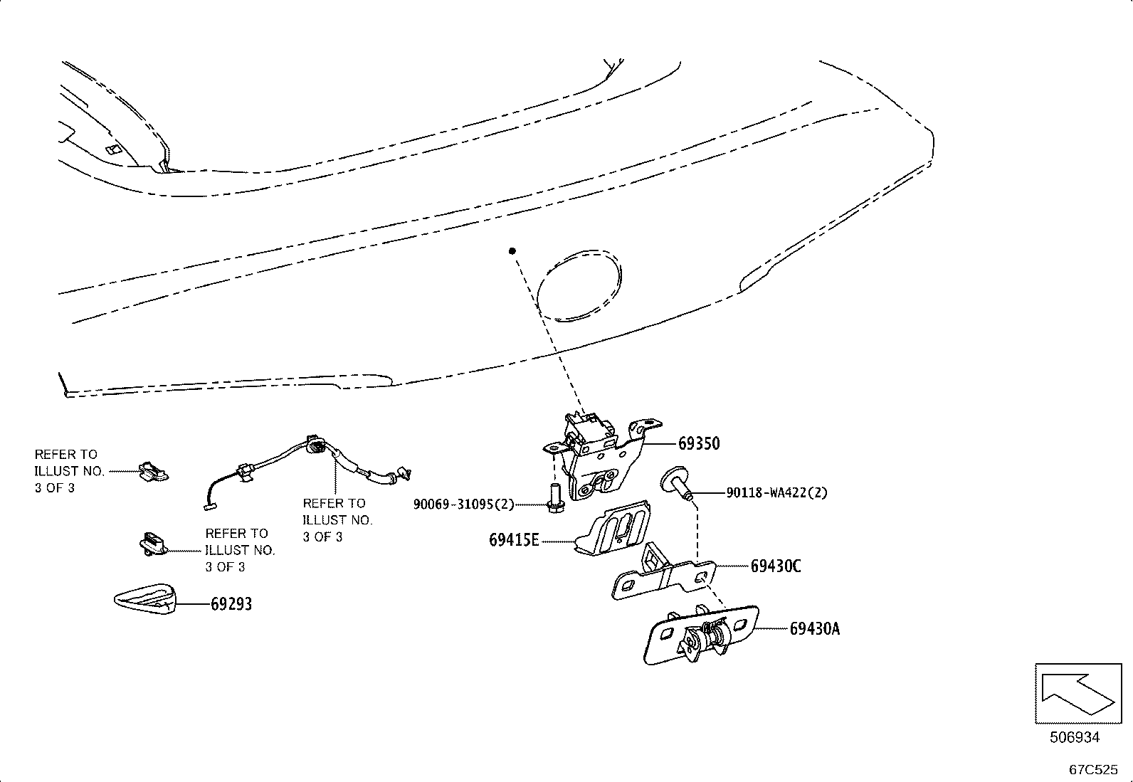 69321-WAA01 Cover, Back Door Lock Striker Toyota | YoshiParts