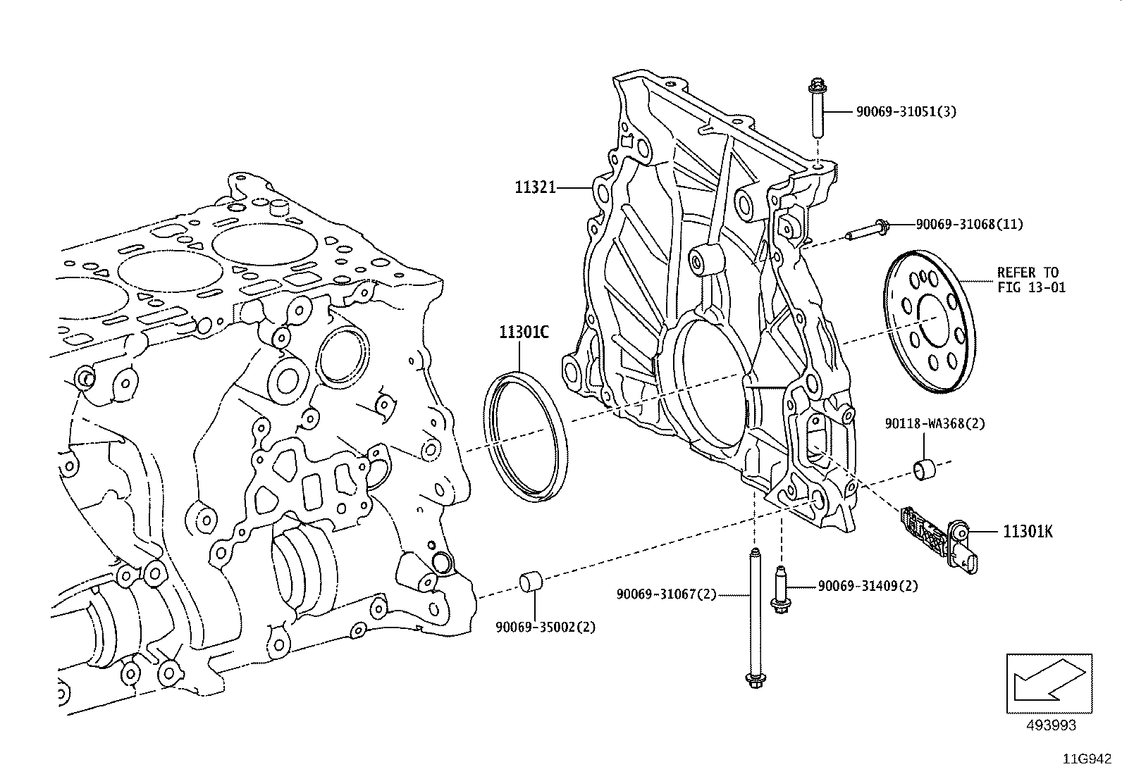 Cubierta del engranaje de distribución y placa final trasera