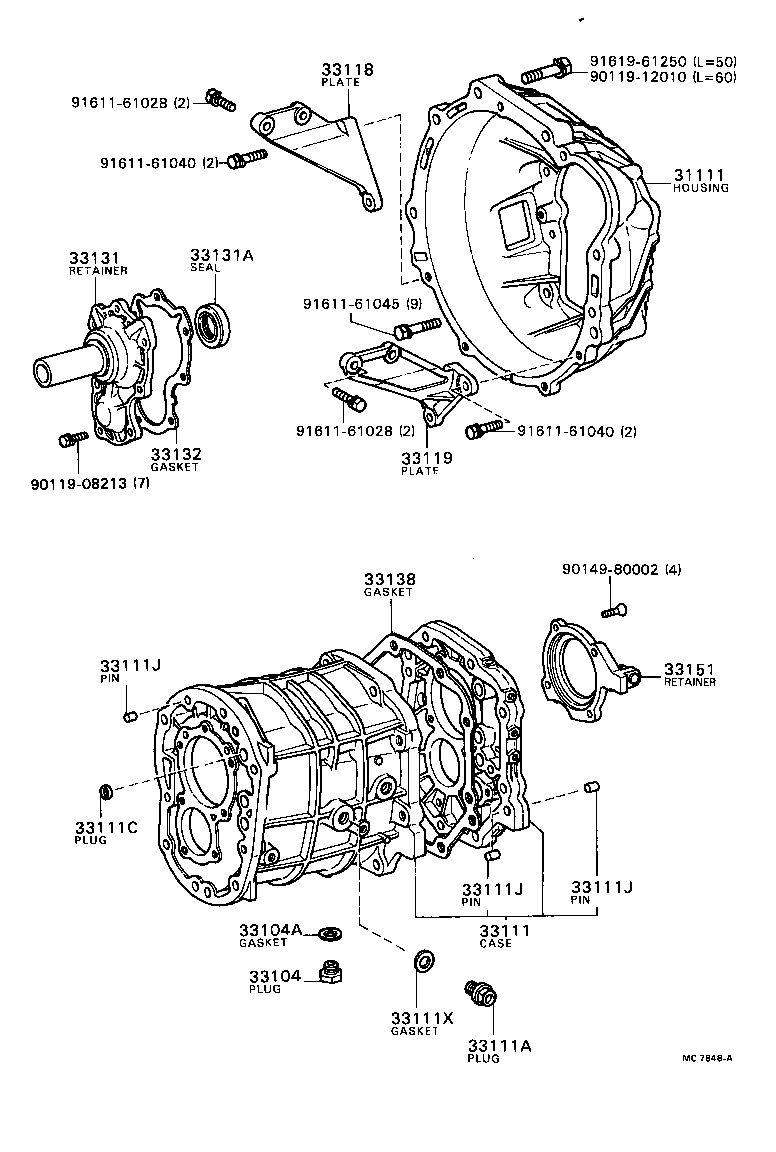 Carcasa de embrague + caja de transmisión